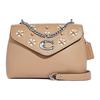 New Polished Leather Convertible Crossbody Bag Medium Size Women's Milk Tea CA146-SVUM
