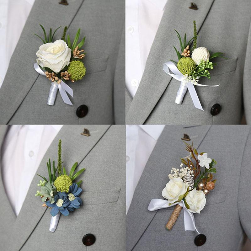 Имитация цветка Корсаж Камелия Дейзи Белый тюльпан Роза Шелковый цветок
