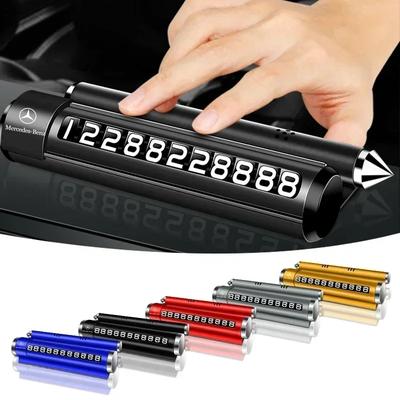 Car Temporary Parking Number Plate Aluminium Alloy Roller Adjustable Car Parking Plate For Mercedes Benz W211 W204 W210 CLA GLA Q7
