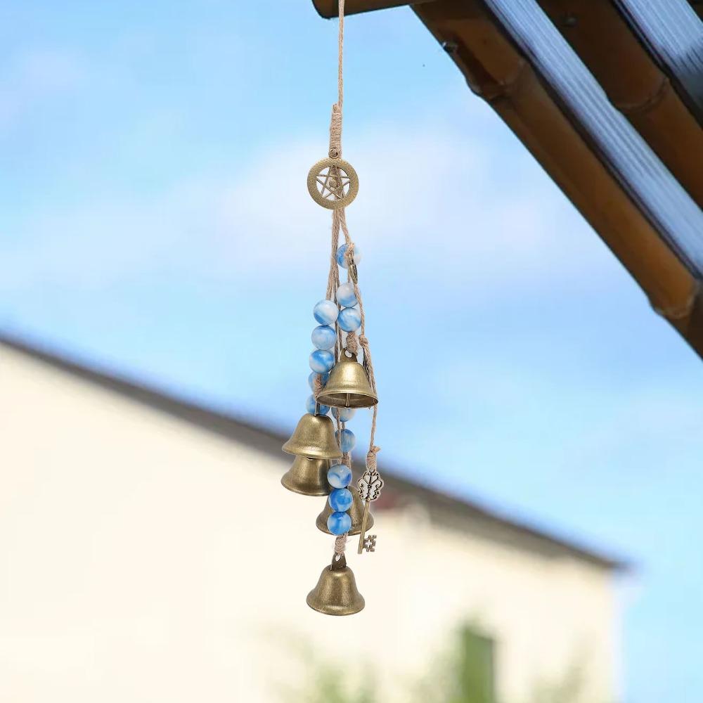 2pcs Handmade Door Hanging Bell Wood Beads Wind Chimes Decorative Witch Bells Home Room Decor