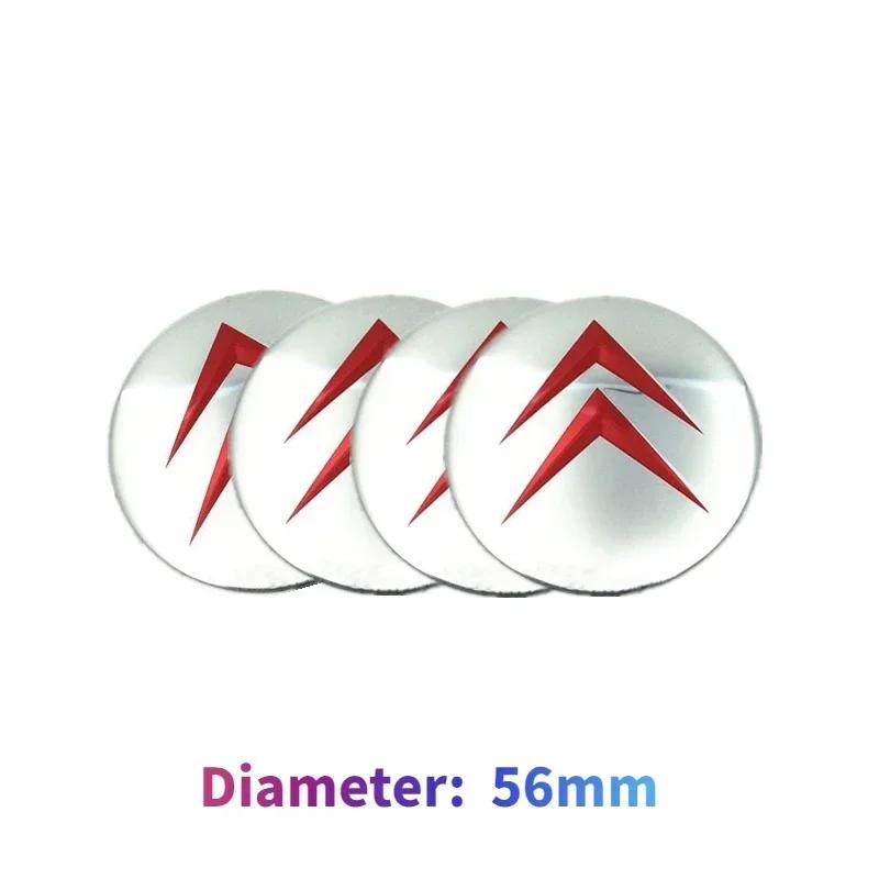 4pcs Car Wheel Center Hub Cap Cover Sticker Decals for Citroen C1 C2 C3 C4 C5 C-Elysee Cactus Picasso Xsara Berlingo DS3 DS4 DS6