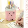 Milk Tea Design Expandable Canvas Pencil Case Portable Multi-Function Storage Organizer for School Desktop Drawer Organizers