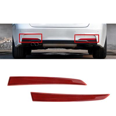 1 пара красных линз, катафот заднего бампера для BMW 3er F30 F31 M Sport 2012-17
