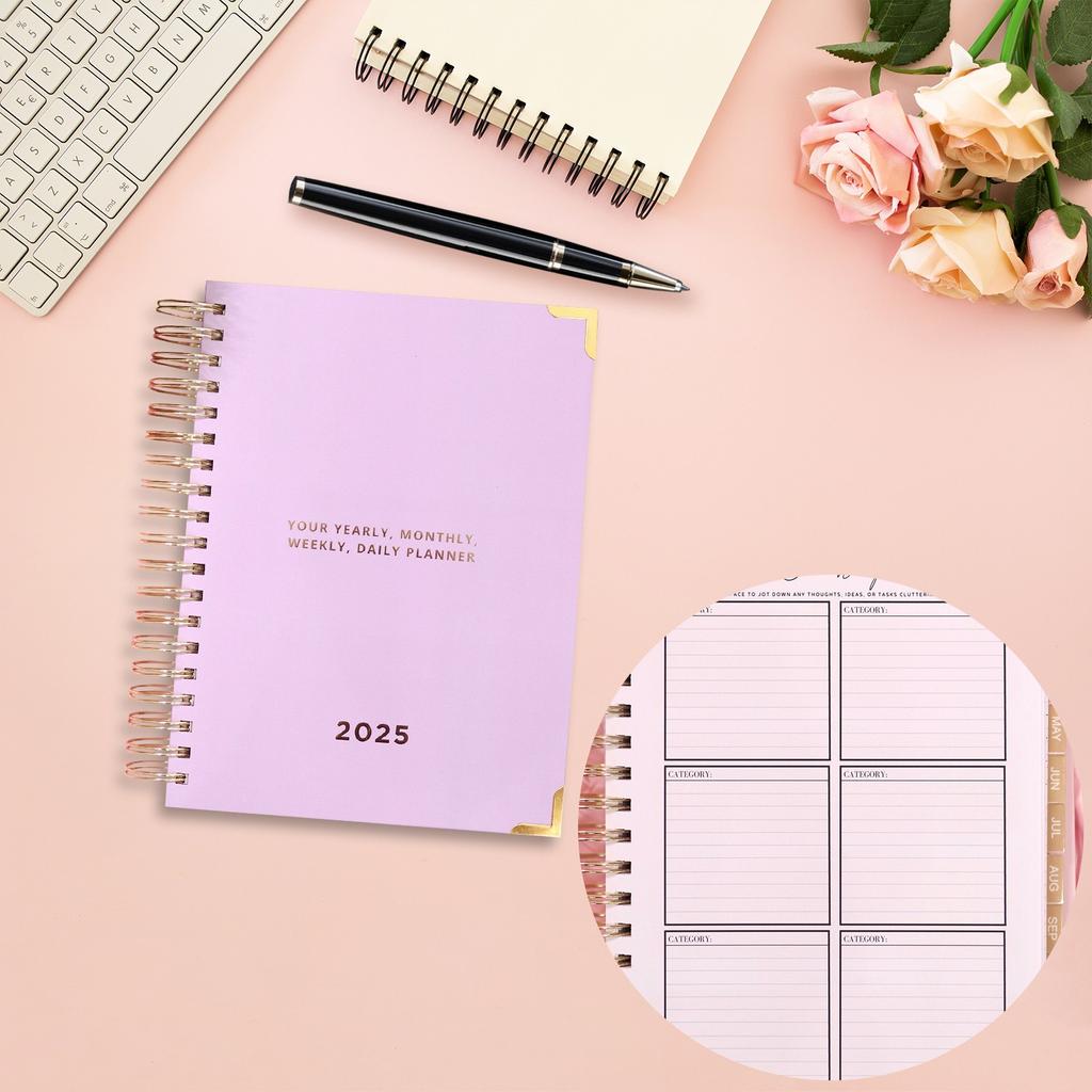 Ежегодный блокнот для планирования бюджета, финансового планирования и еженедельного планирования с инструментами для постановки целей