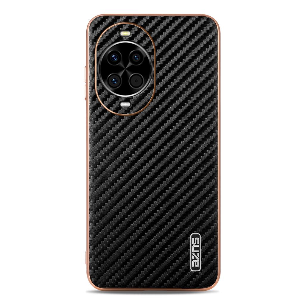 AZNS For Huawei nova 14 5G Case Electroplating Carbon Fiber Texture PU + TPU Phone Cover