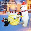 6 футов в длину рождественские надувные изделия в форме белого медведя, снеговика, пингвина, светодиодные надувные украшения для двора