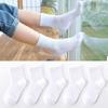 5Pairs Children White Black Pure Socks for Girls Kids School Socks Soft Breathable Cotton Socks