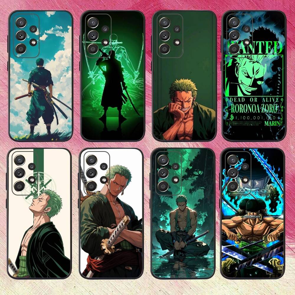Чехол для телефона с аниме One P-Pieces Z-Zoro для Samsung S25, S24, S21, S22, S23, S30, Ultra, S20, Plus, Fe, Lite, Note, 10, 9, 5G Черный