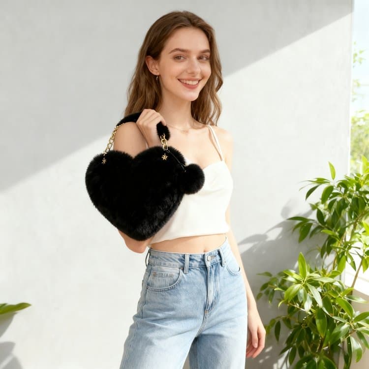 Сумка через плечо на молнии в форме сердца