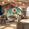 D flat Texaco round aluminum sign gas station round aluminum sign wall decoration sign for home garage restaurant and cafe