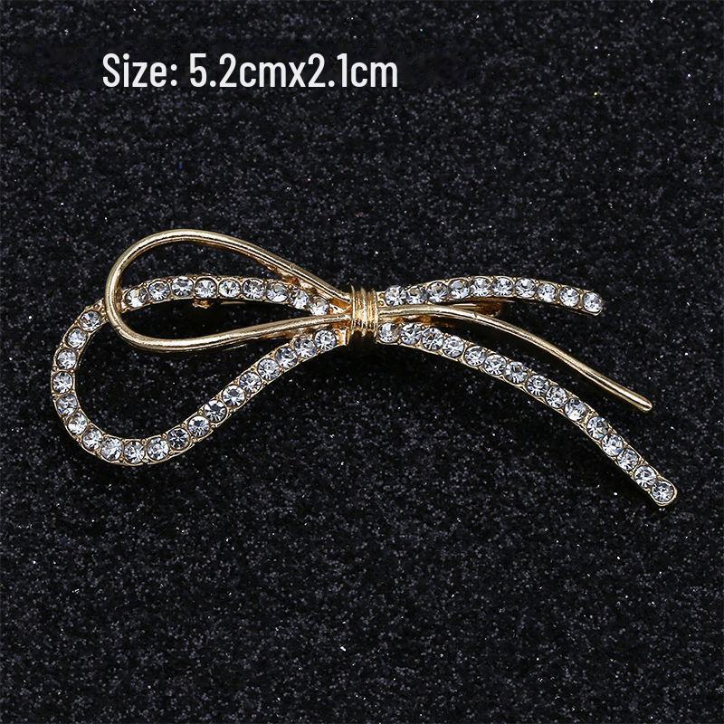 Модная брошь с бантом: Металлические украшения с жемчугом и стразами в виде цветка