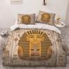 Африка Египет Король Королева Пододеяльник Египетский Фараон Постельное Белье Комплект Для Подростков Взрослых Древние Фрески 2/3 Шт Полиэстер Покрывало