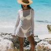 European & American 2025 Summer Knitted Beach Cover-up Dress - Sexy, Hollow-out Vacation Style for Women