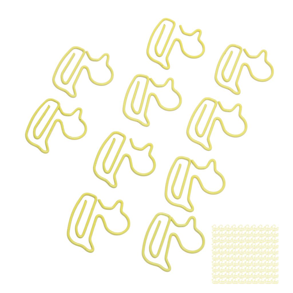 100 шт. скрепок в форме желтой утки, легкие портативные, гальванические, металлические скрепки, отключены