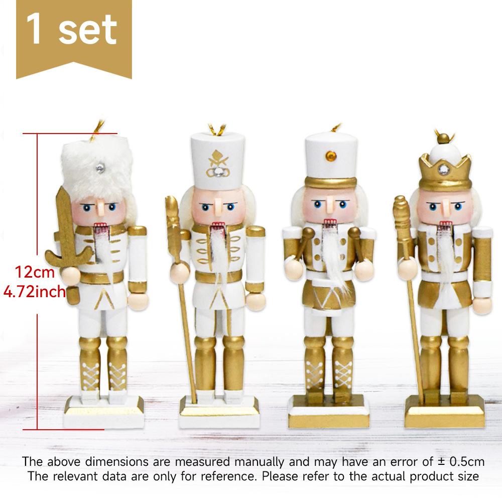 4/6Pcs 12CM Christmas Nutcracker Platinum Soldier Color Puppet Christmas Decoration small gift pendant Creative home pendant