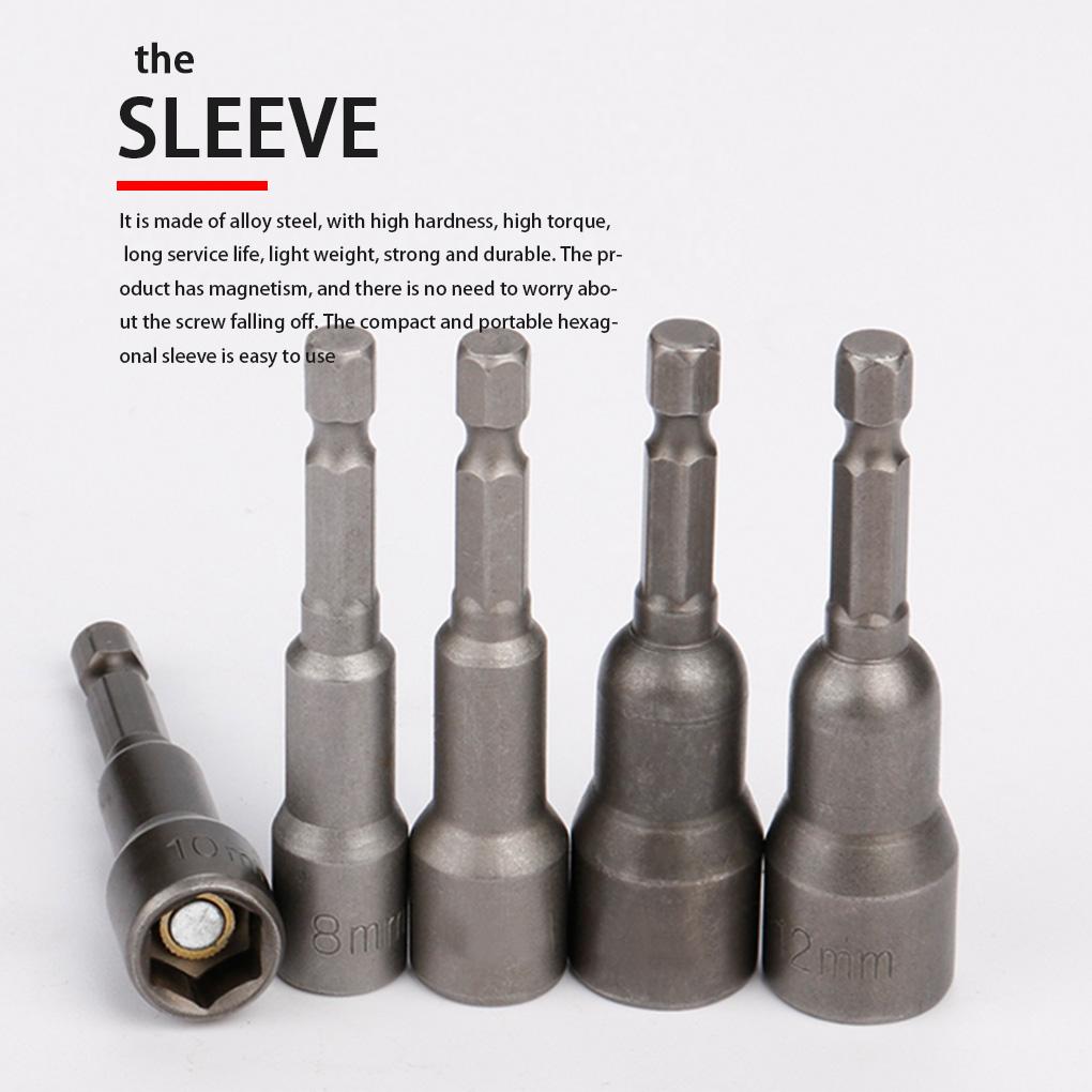 2pcs Nut Driver Bit Hexagon Socket and Shank Quick-release Nut Setter Driver Drill Bit Set