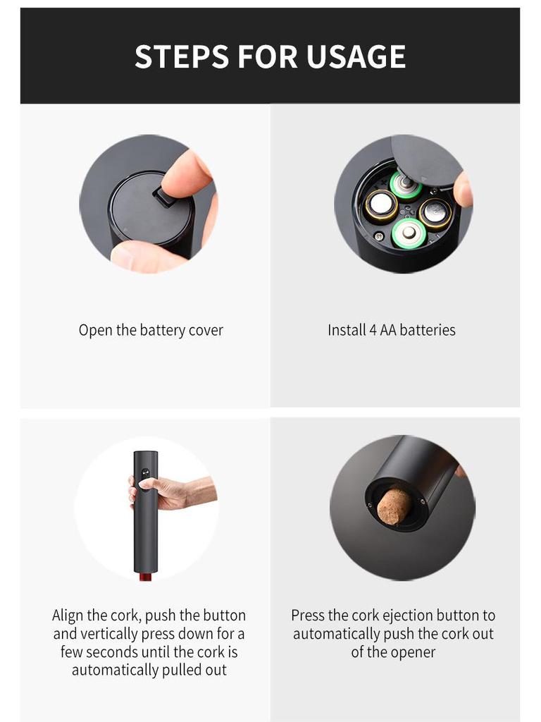 Электрический автоматический открывалка для винных бутылок Cross-Border, пластиковый материал