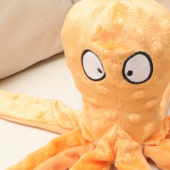 Плюшевая игрушка-осьминог для собак, интерактивная пищащая игрушка для жевания для агрессивных жевателей, устойчивая к укусам игрушка для прорезывания зубов у щенков для маленьких, средних и крупных собак