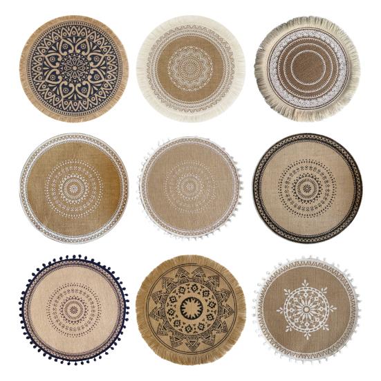 Подставки из ротанга, теплоизоляционные коврики ручной работы из хлопка и льна, обеденный стол, нескользящая подставка для столовых приборов для кухни