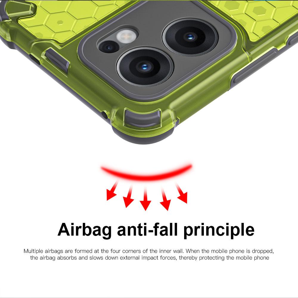 KEYSION Противоударный бронированный чехол для OPPO Reno13 F 5G Мягкий силикон+ПК Прозрачная сотовая задняя крышка для телефона PPO Reno 13 F 4G