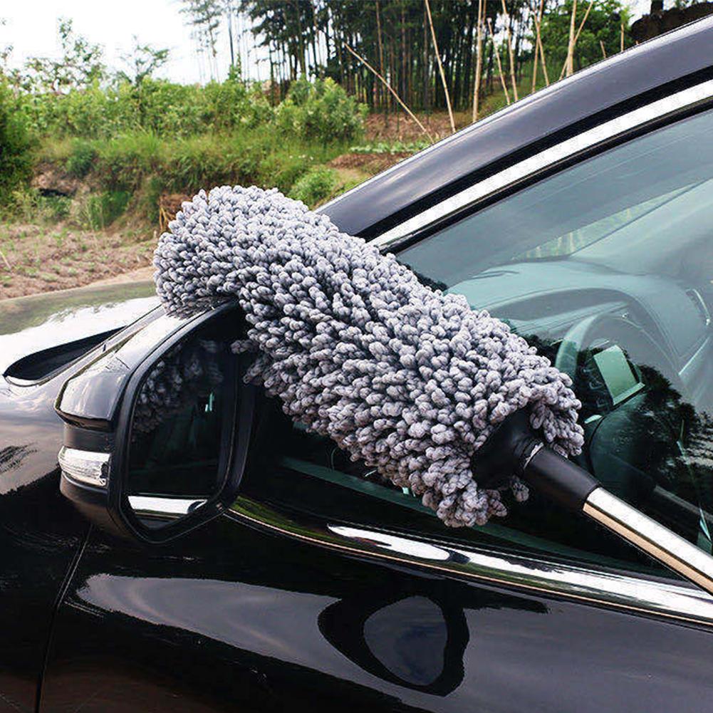 Car Body Duster Retractable Wax Dust Wash Mop Retractable Brush Wheel Dry Wet And Remover Dust Dual Car Tyre Handle Use O3N5