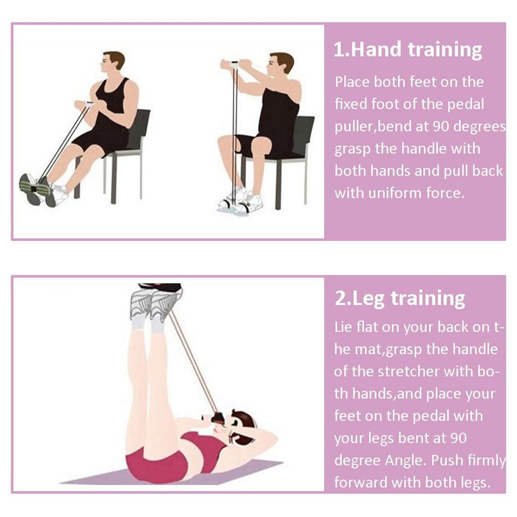 Four-Tube Tensioner Multi-Functional Household Fitness Yoga Abdominal Strengthening Elastic Band Tension Rope Sit-Up Assistive