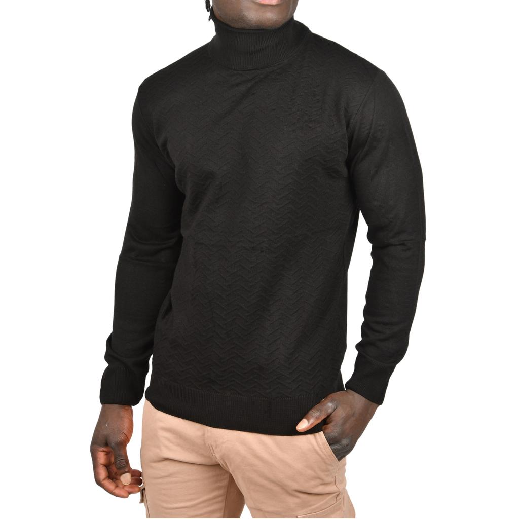 DeepSEA Водолазка с зигзагообразным узором и облегающим трикотажным воротником с воротником 2505497