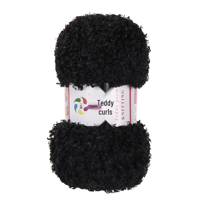 Плюшевая пряжа Teddy Curl из искусственного меха для DIY-волос кукол и объемного шарфа или шапки