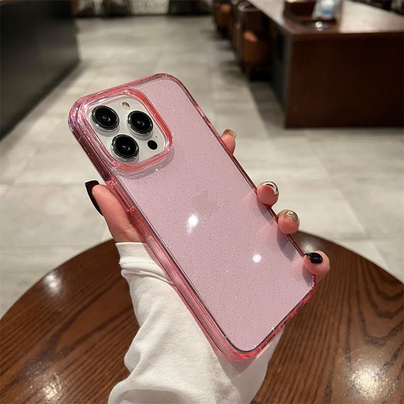 Роскошный блестящий фиолетовый прозрачный чехол для iPhone 16 Pro Max 15 14 Plus 13 12 11 X XR XS Прозрачная акриловая противоударная крышка