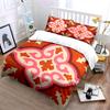 Ornamental Pink Orange Pattern Bedding Duvet Cover Set Duvet Cover Pillowcases  (1*Duvet Cover 2*Pillowcases, without duvet insert)