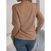 GMXIA Elegant Solid-color Layered V-neck Long-sleeved Women's Shirt for Autumn and Winter