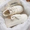 2024 Summer New Heel Treadable Half Trailer Canvas Shoes for Women's Simple Versatile Little White Shoes Platform Sneakers Women