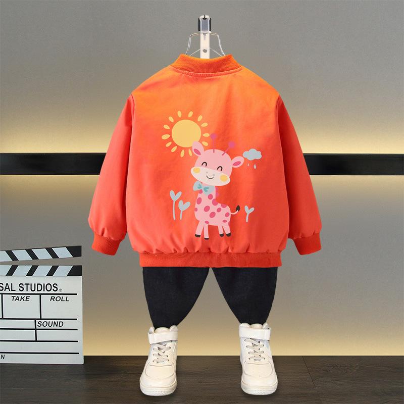 Весна Осень Детские Мальчики и Девочки Куртка Модная Мультяшный Медведь Узор Детская Ветровка Пальто Для Детей Верхняя Одежда Одежда 2-12 Лет