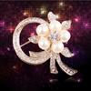 Fashion Pearl Rhinestone Wreath Brooch Versatile Corsage Breast Jewelry Women 'S Accessories