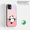 Милый и очаровательный панда Подходит для iPhone 16E 17 Pro Max 15 Pro 14 13 Plus 12 mini 11 16 Air 17Pro Магнитный Стеклянный Чехол для Телефона