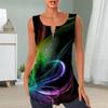 Women's Fashion V Neck Shirts Casual Tops T-shirt Ladies 3D Love Print Vest Plus Size Sleeveless Blouse Tank Tops