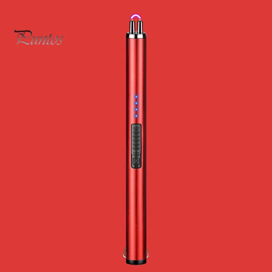 USB Rechargeable Electric Long Kitchen Ignition Stick Hanging Buckle Design Stove Windproof LED Flameless Pulse Igniter