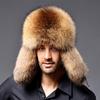 Women Natural Fur Caps Hats for Winter Thick Warm Ears Fashion Bomber Pom Pom Hat Lady Fur Cap Pompon
