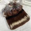 New Winter Real Rabbit Fur Beanies Hat Women 100% Genuine Real Rex Rabbit Hat Good Elastic Knitted Rex Rabbit Fur Caps