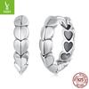 S925 Sterling Silver Love Splicing Ear Buckle, Charm Classic Heart-Shaped Three-Dimensional Earrings Earrings