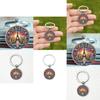 Paris Sunset View Keyring With Glass Alloy Pendant For Gift And Collectors Use