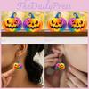 Creative Halloween Themed Colorful Pumpkin Pattern Women Acrylic Earrings For Party Fashion Accessories
