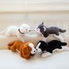 40/60CM Simulation Cute Dog Wear Choker Plush Toy Stuffed Animal Soft Lying Pet Puppy Pillow Husky Beagle Doll Toy Gifts