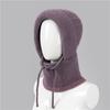 In autumn and winter, the elderly mother wool hat, female velvet thickened warm cycling scarf integrated cold cotton hat