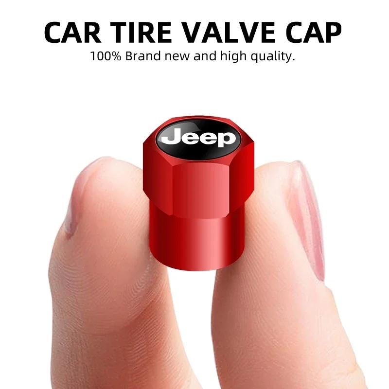 Для Jeep 4 шт. Металлические колпачки на ниппель колеса автомобиля, защитные чехлы на стержень, аксессуары для Jeep Cherokee Wrangler Compass Patriot Renegad