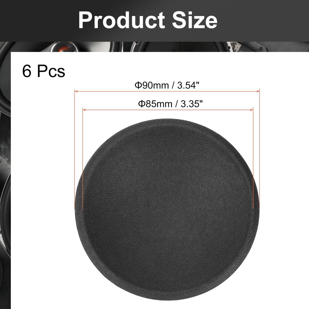Uxcell 6pcs Speaker Dust Outer Diameter Dome Paper Subwoofer Coil Cover Speaker Decoration Accessories Repair Caps, 90mm/3.5" Caps, Caps,