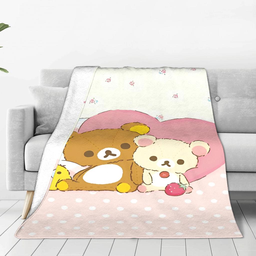 Плед Rilakkuma Качественный Мягкий Плед-покрывало Зимний Детская Спальня Уличный Тренд Постельное покрывало