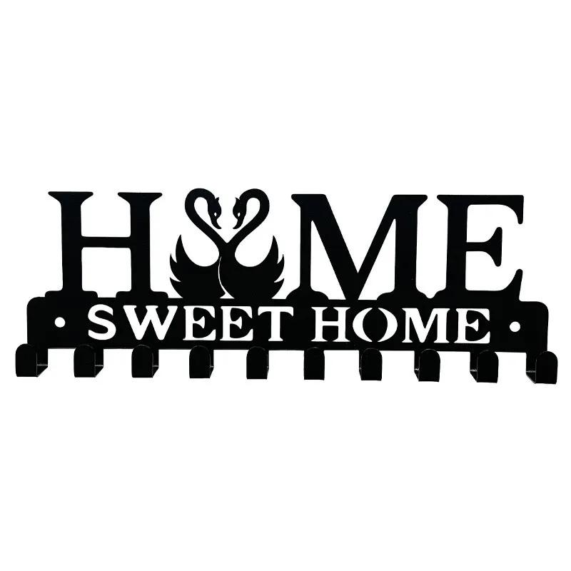 1шт настенный держатель для ключей Sweet Home, настенный крючок для ключей, креативный держатель для ключей для входной двери