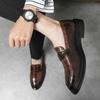 Fashion2024 Новые мужские повседневные туфли, кожаные мокасины ручной работы, удобные мужские черные туфли, качественные мокасины из спилка на плоской подошве, мужские кроссовки