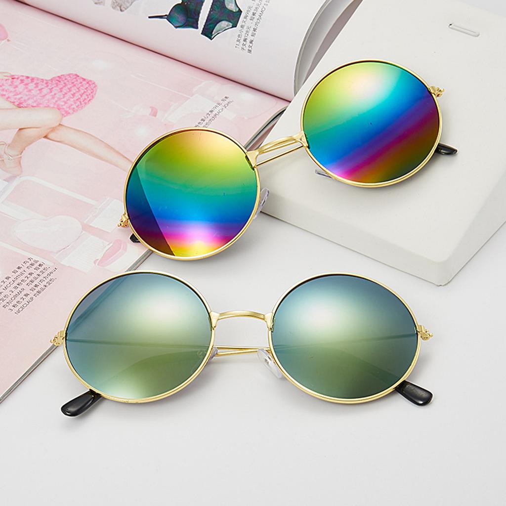Fashion Children's Round Frame Sunglasses Male Baby Color Film Reflective Round Prince Glasses Trendy Female Child Sunglasses